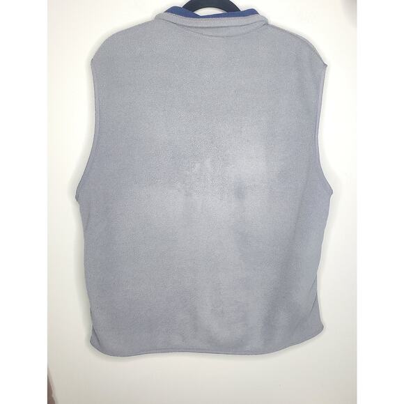 Patagonia Synchilla Men's Grey Vest with Zippered Pockets Large Navy Trim VTG - Picture 8 of 13
